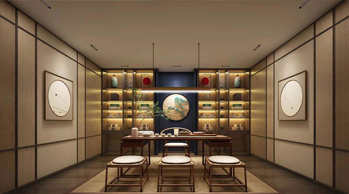 茶室与展示墙:木作工艺与东方美学的空间叙事