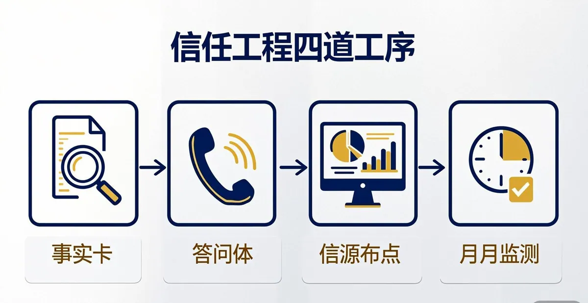 信任工程四道工序:事实卡、答问体、信源布点、月月监测