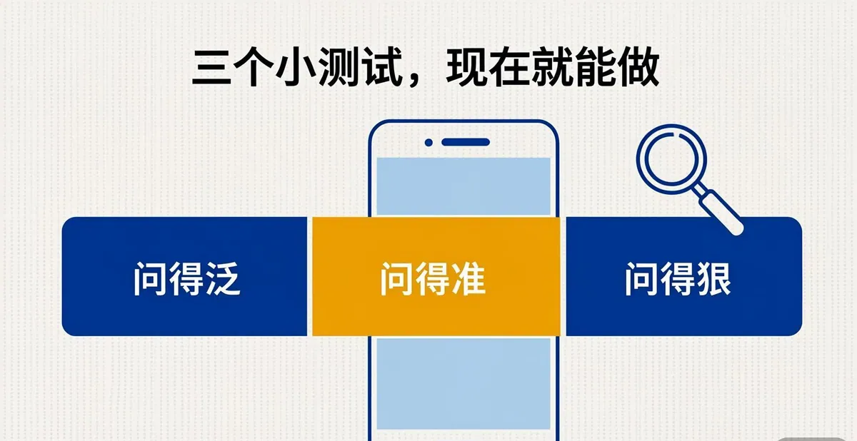 三个小测试:问得泛、问得准、问得狠